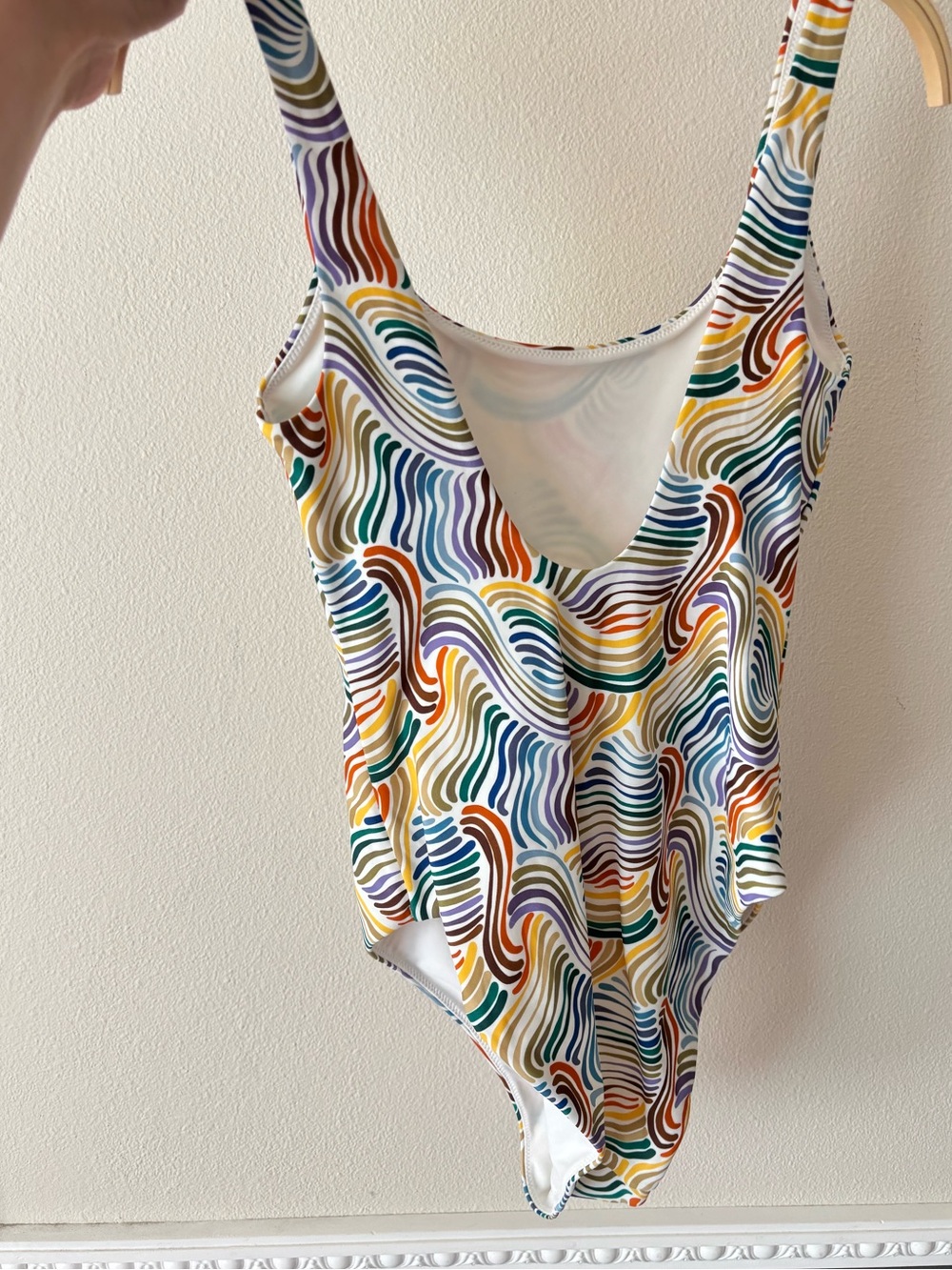 Jonathan Simkhai Multicolor Wave-Print One-Piece Swimsuit Size Small - Picture 3 of 6